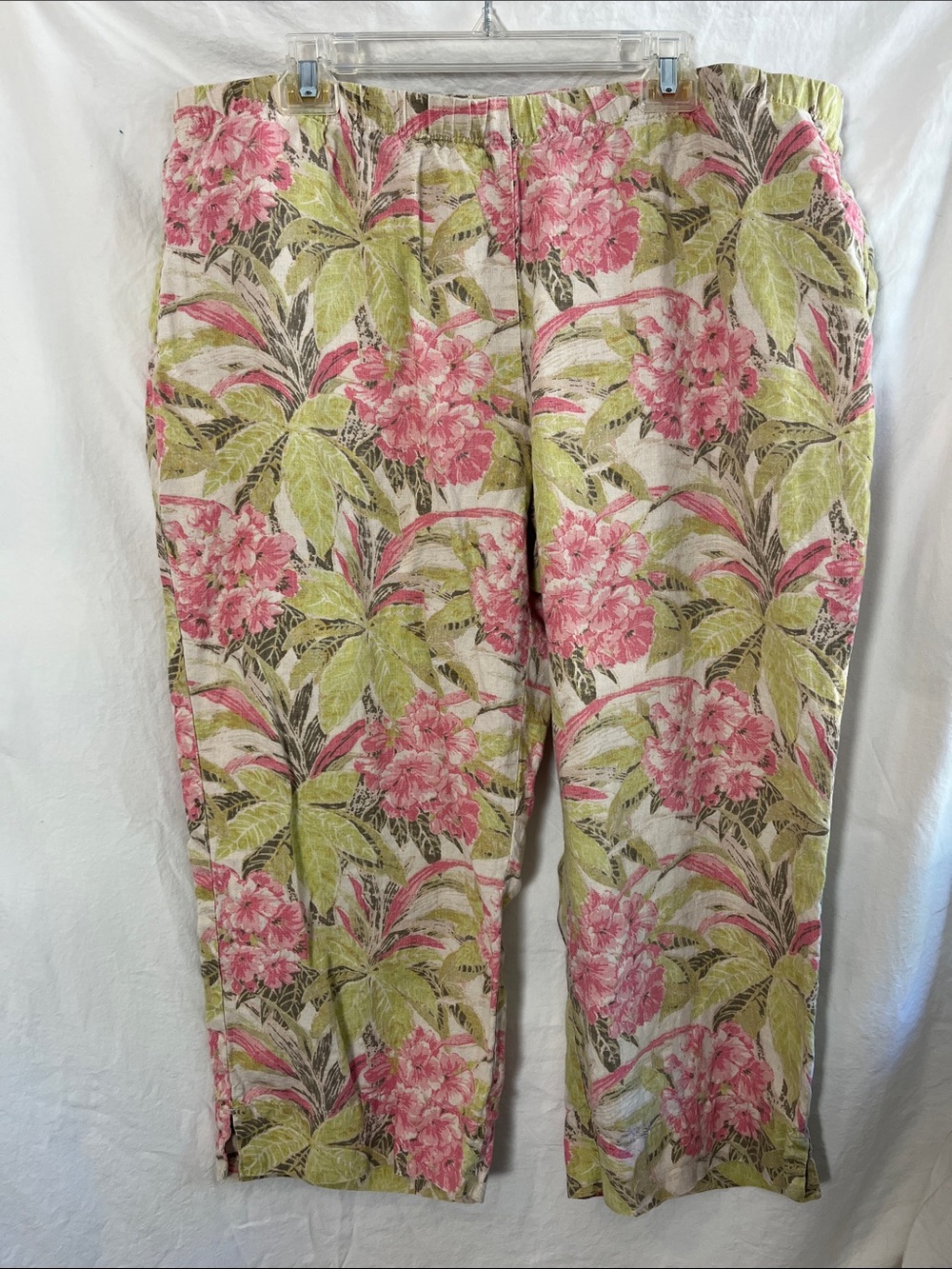 J. Jill Pink & Green Floral Cropped Pants